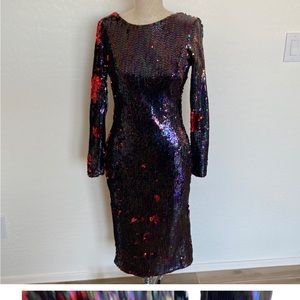 Dress The Population M Emery rainbow sequin dress